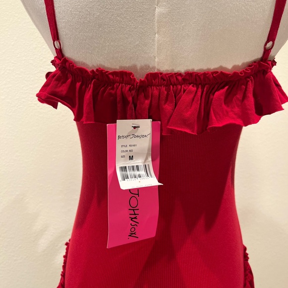 Betsey Johnson Red Ruffle  Tank Top NWT - Picture 7 of 7